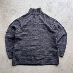 Vintage Y2K Southpole Knit Gray Quarter-Zip