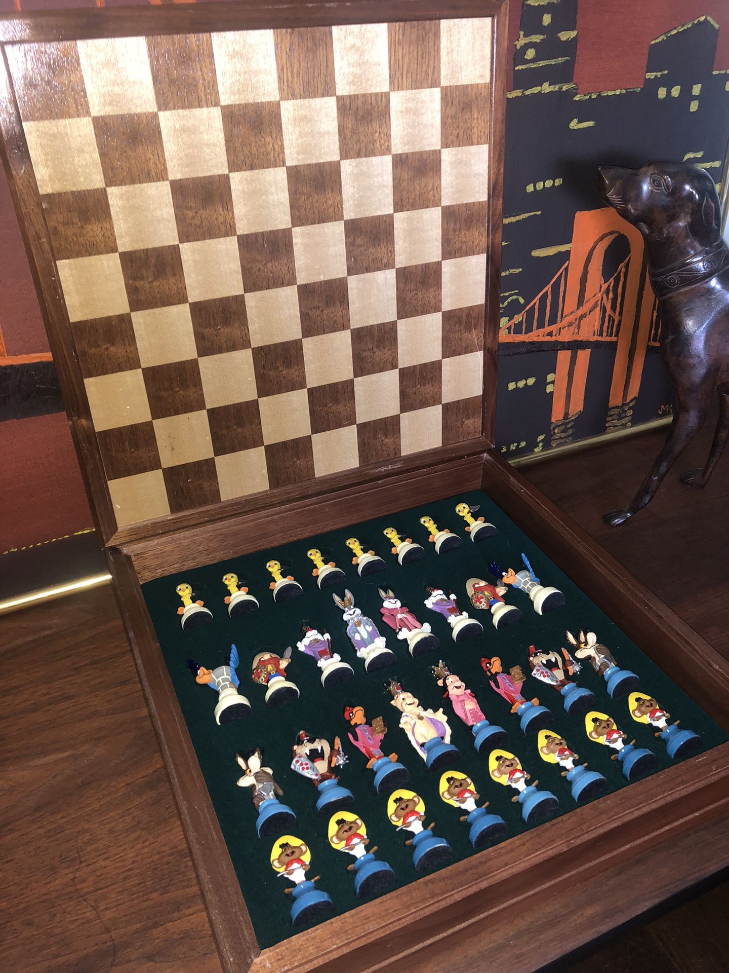 1989 WARNER BROTHERS LOONEY TUNES CHESS SET - SARATOGA MINT