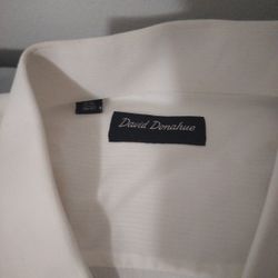 David Donahue White Dress Shirt – 17.5 Neck / 36-37 Sleeve