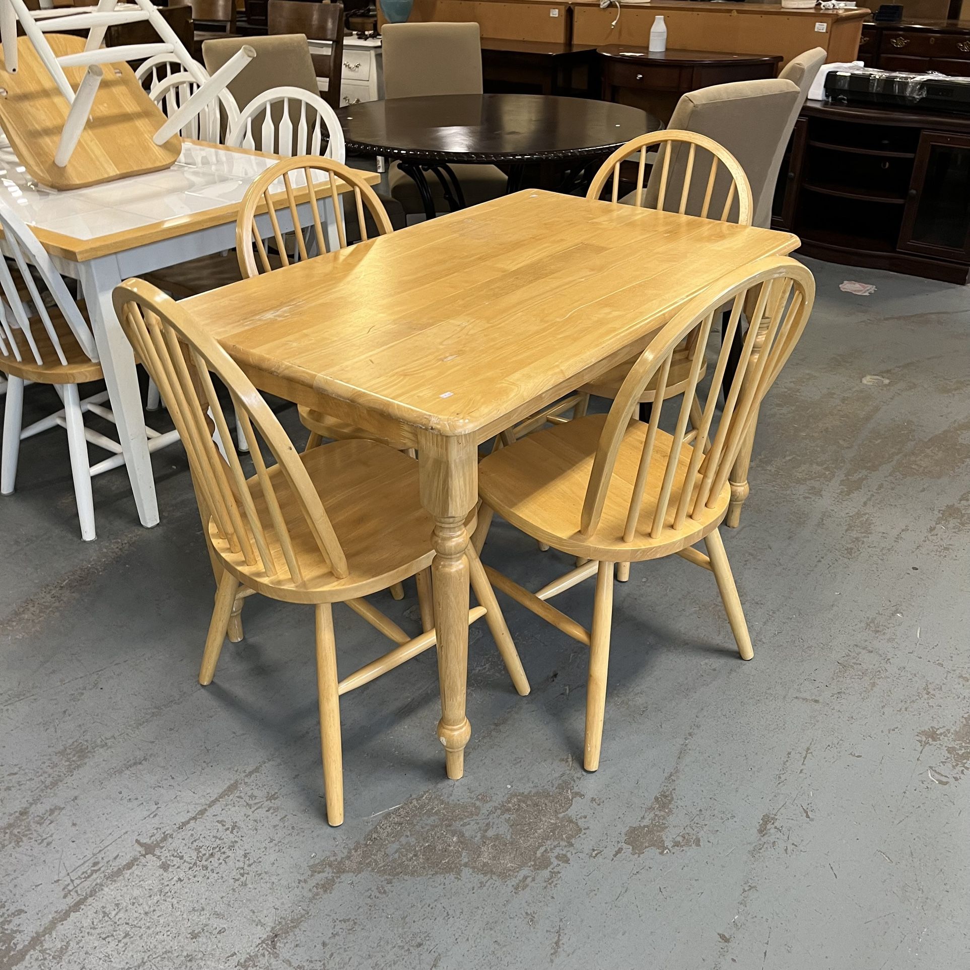 Country Style Dining Table And Chairs Set (in Store)