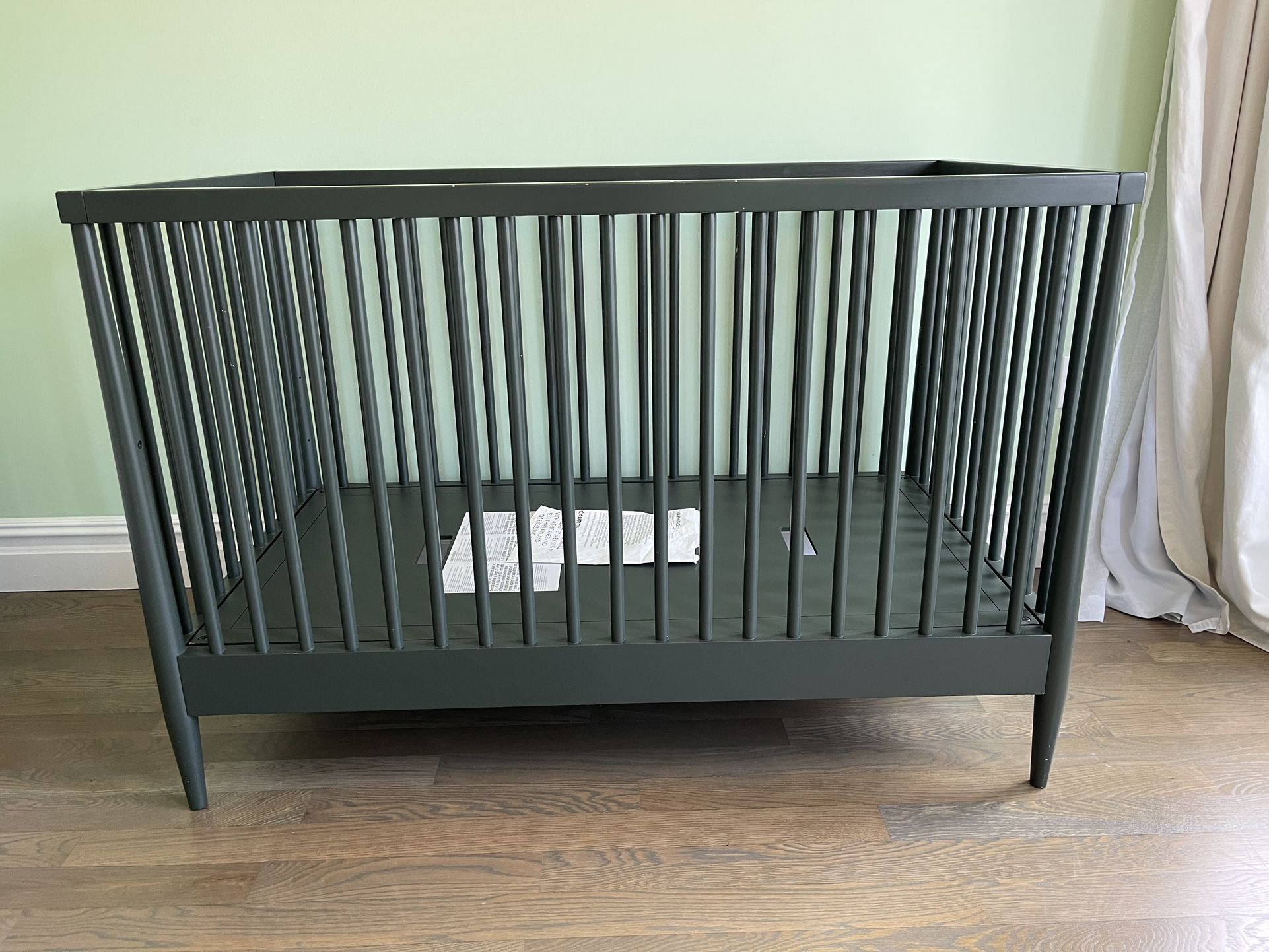 Hampshire Olive Green Wood Baby- Crib Crate and Barrel