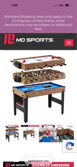 3 in 1 Game Set Foosball Air Hockey & Pool