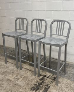 Set of Metal Bar Stools