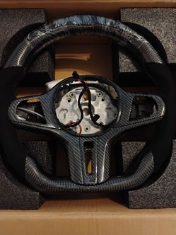 BMW F90 M5 Carbon Fiber Steering Wheel W Alcantara and LED