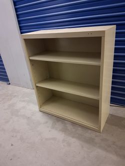 3-Shelf Metal Bookcase beige color