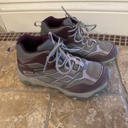 MERRELL Girls Purple Moab 3 Waterproof Hiking Boots Size 13M