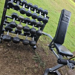 Dumbells Weights With Rack And Bench 
