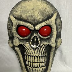 Battery Operated Skeleton Skull with Glowing Red Eyes Yard Decoration