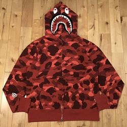 Medium Size Red Bape Hoodie