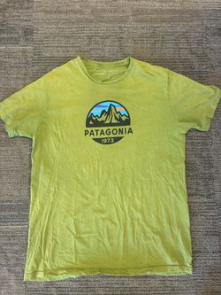 Patagonia Fitz Roy Scope T-Shirt Mens Medium Olive Short Sleeve Organic Cotton