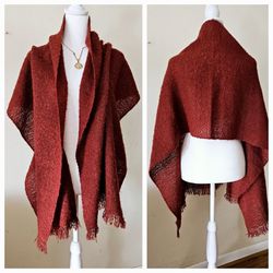 67"×18" Totes Rust Brown Knit Weave Fringed Wrap Scarf Shawl Neck Scarf. 100% Acrylic. 

Pre-owned in excellent condition. No rips, stains, tears, hol