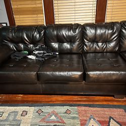 Real Leather Couch Sectional 