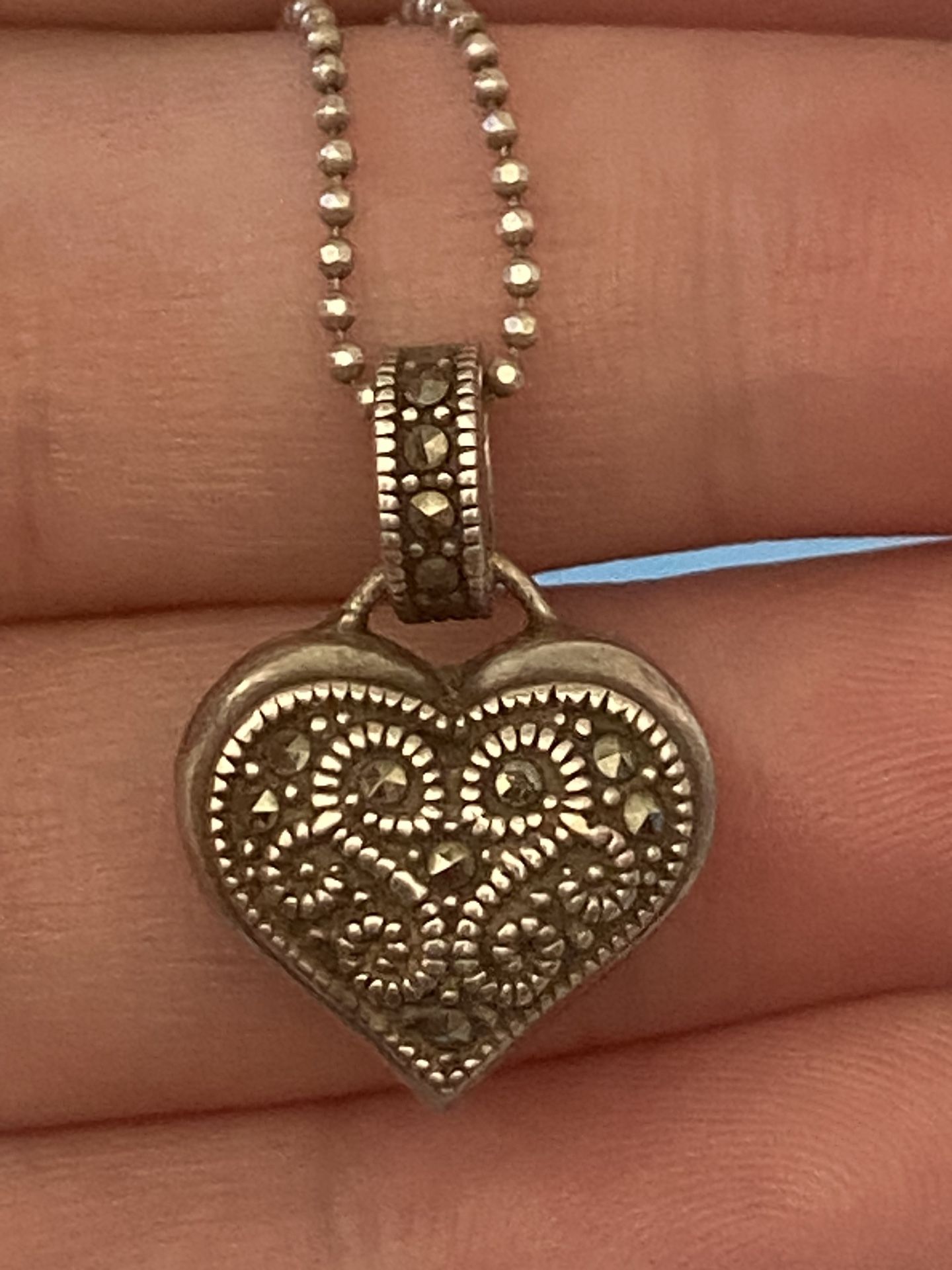 Vintage Marcasite Heart Locket
