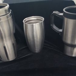 3 Stainless Steel Cups