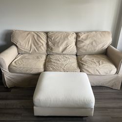 Crate And Barrel Sofa And Ottoman 