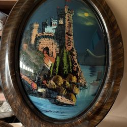 Oval Reverse Glass painting