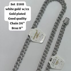 Gold Plated Chain And Bracelet