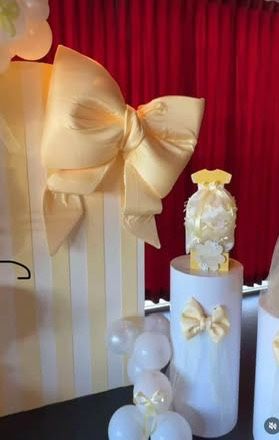 All 8 Beautiful Baby shower light yellow centerpieces for Girl Gender