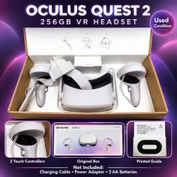 Oculus Quest 2 256GB VR Headset + 2 Controllers & Box