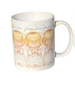 Vintage 1990s Hallmark Mug with Three Adorable Angels  ‘Peace Love and Joy to You’