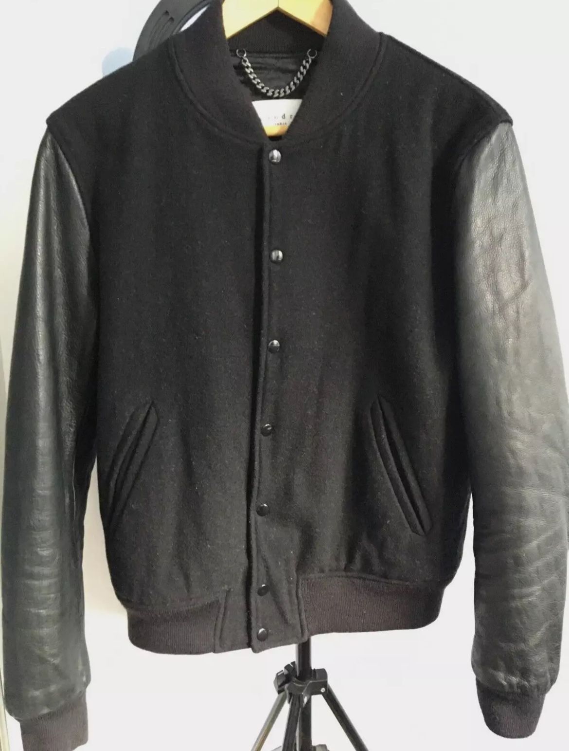 Sandro Paris Wool Leather Jacket men’s L - Excellent Conditions