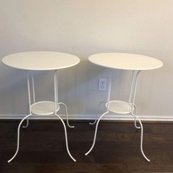 Two White Tables. Unblemished. Indoor or Outdoor Use 
