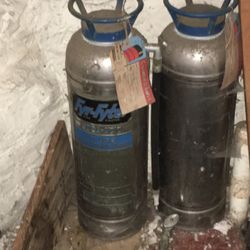 Vintage Fyr Fyter Stainless Steel Fire Extinguishers