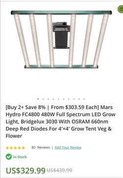 Full Spectrum LED Grow Light / down from $350
