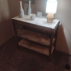 3 Shelve End Table ~open back and Swivel 4 Legs Design