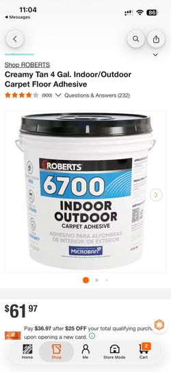 ROBERTS Creamy Tan 4 Gal. Indoor/Outdoor Carpet Floor Adhesive