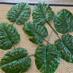 Faux Monstera Leaves (x8)
