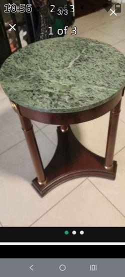 Vintage Bombay Company Regency-Style Accent Table With Green Marble Top