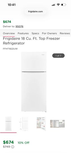 Frigidaire 18 Cu. Ft. Top Freezer Refrigerator
