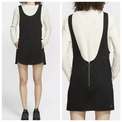 Hurley Sueded Zip Women’s Jumper Dress BV1991-010 Black Size Medium