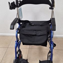 Versatile Rollator & Transport Chair - Blue
