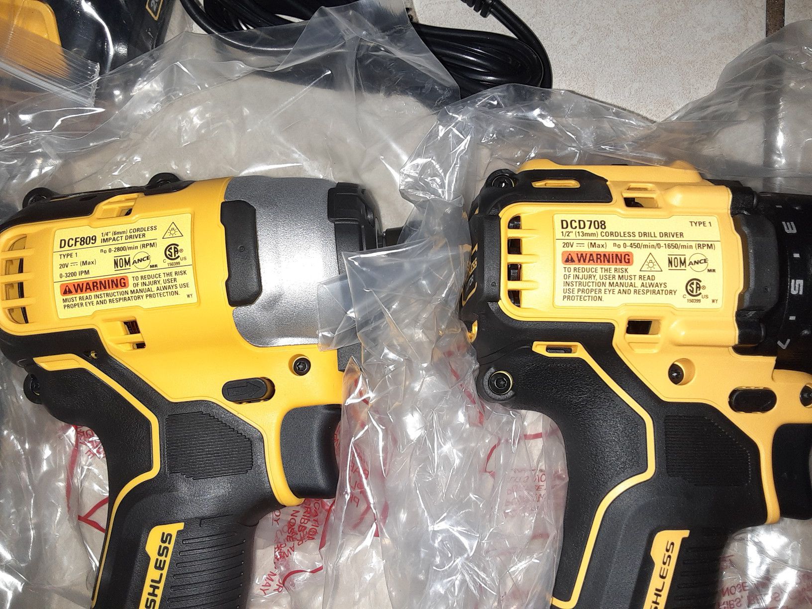 Dewalt 1/2 in drill driver with 1/4in impact with 145 pc. Bit set