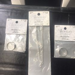 .925 Sterling Silver Rings And Ball Chain