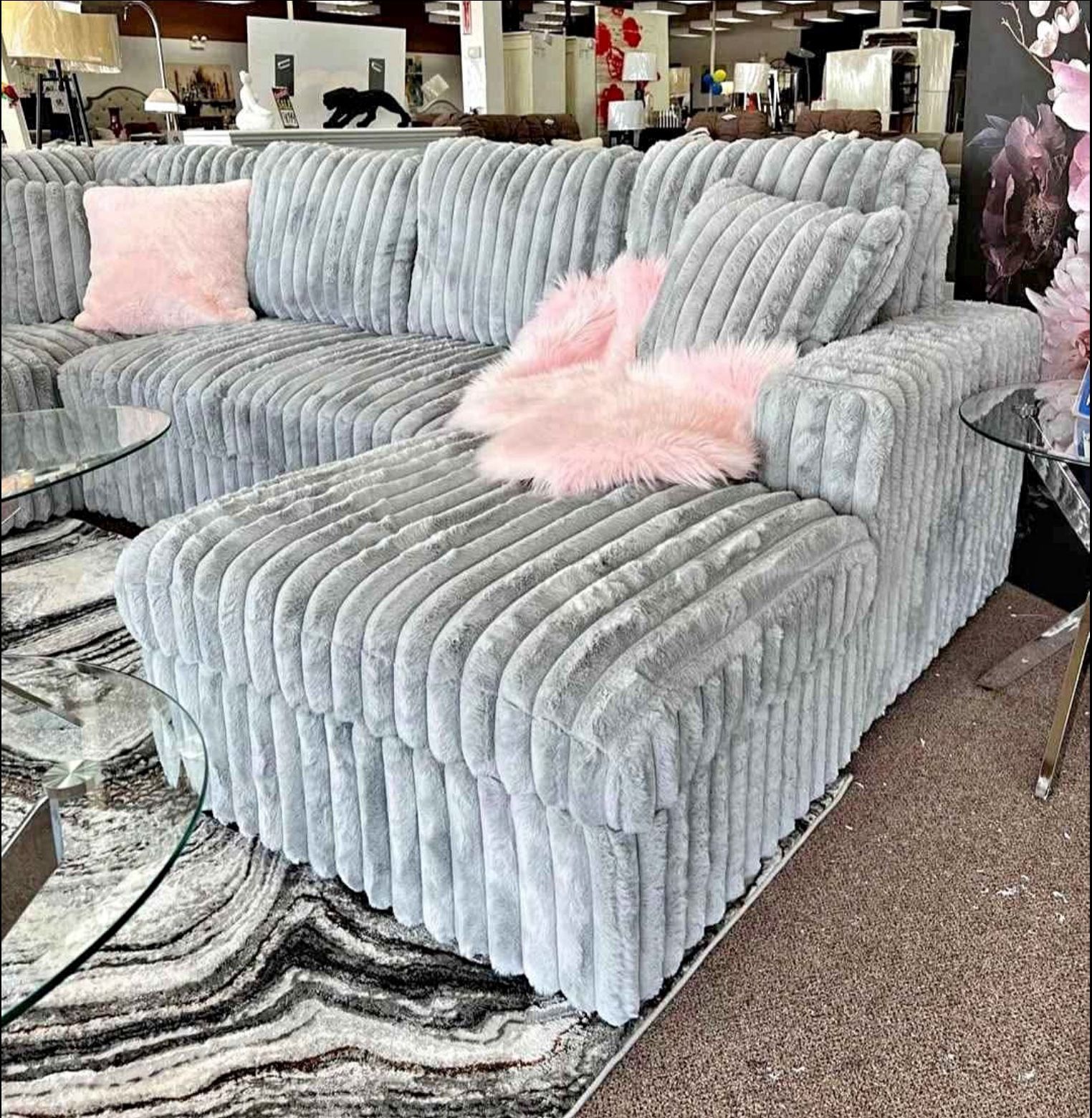 Corduroy L Shape , Sofas ,Livingroom Set