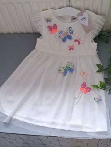 Baby Girl 18-24 Months BNWT M&s Gorgeous Sparkle Butterfly Dress