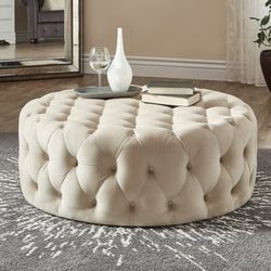 42” COCKTAIL OTTOMAN BEIGE 