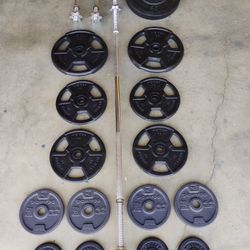Complete Weight Set with 170 Lbs of Iron Plates 