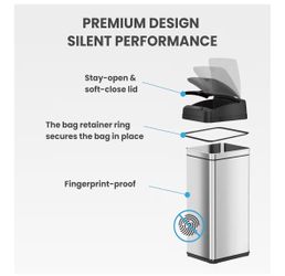 iTouchless 13 Gallon Sensor Trash with Pet lock