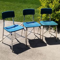 3 Metal/plastic Chairs