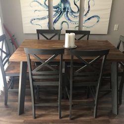 Dining room table with six chairs wood