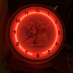 Neon Winnie The Pooh Wall Clock