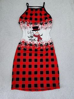 ✅️ Casual Snowman Print (Front & Back) Christmas Dress• Size S• New Condition• $15firm