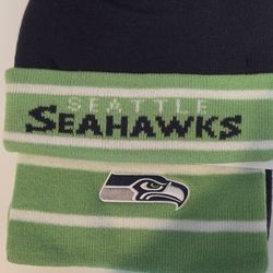 New Seahawks Beanie And Knit Scarf 