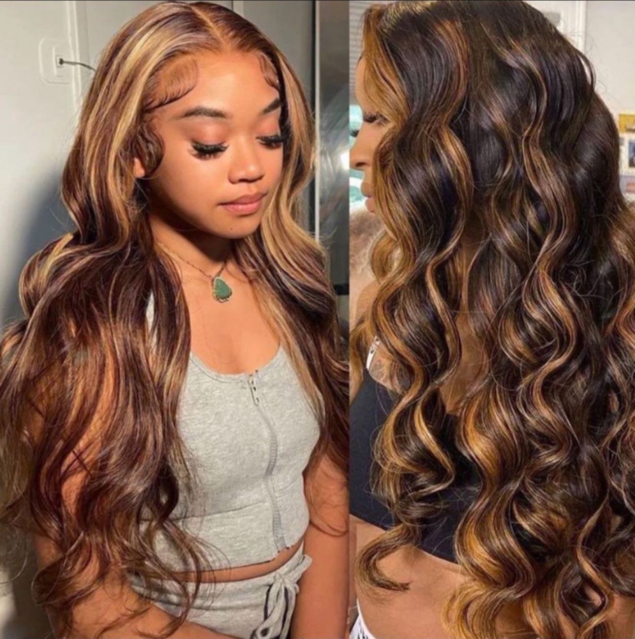 Human Hair Bodywave Highlighted Wig