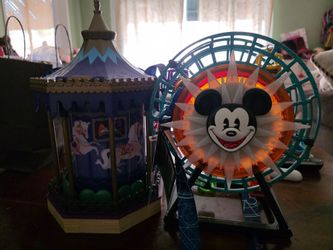 RARE Disneyland The 25th Anniversary California Adventure interactive popcorn bucket (Pixar Pal-A-Round Ferris Wheel)  and King Arther Carrousel Popco