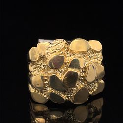 10KT Yellow Gold Nugget Ring 8.80g Size 10 179960/3